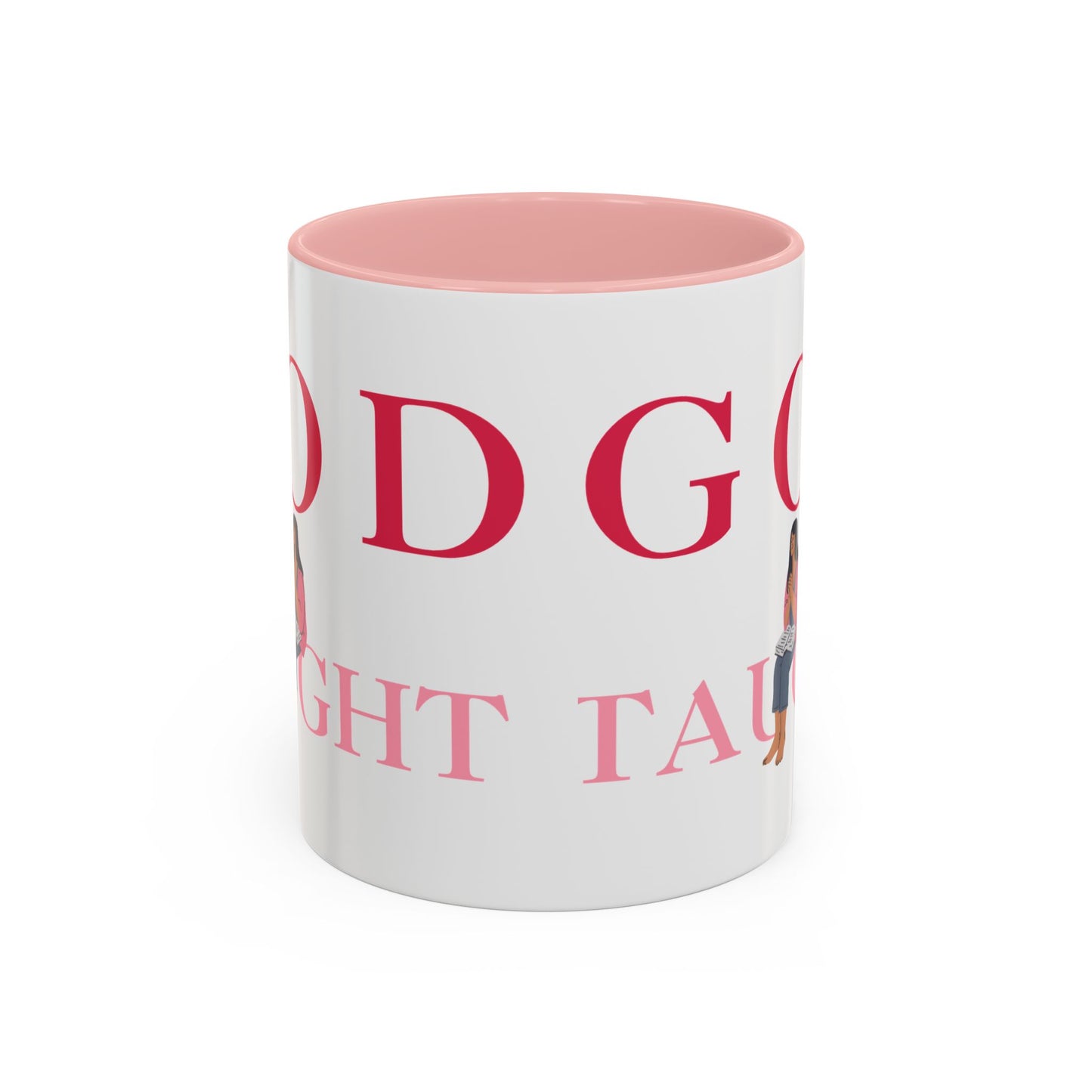 God Taught Coffee Cup with Pink Interior – Inspirational Christian Mug