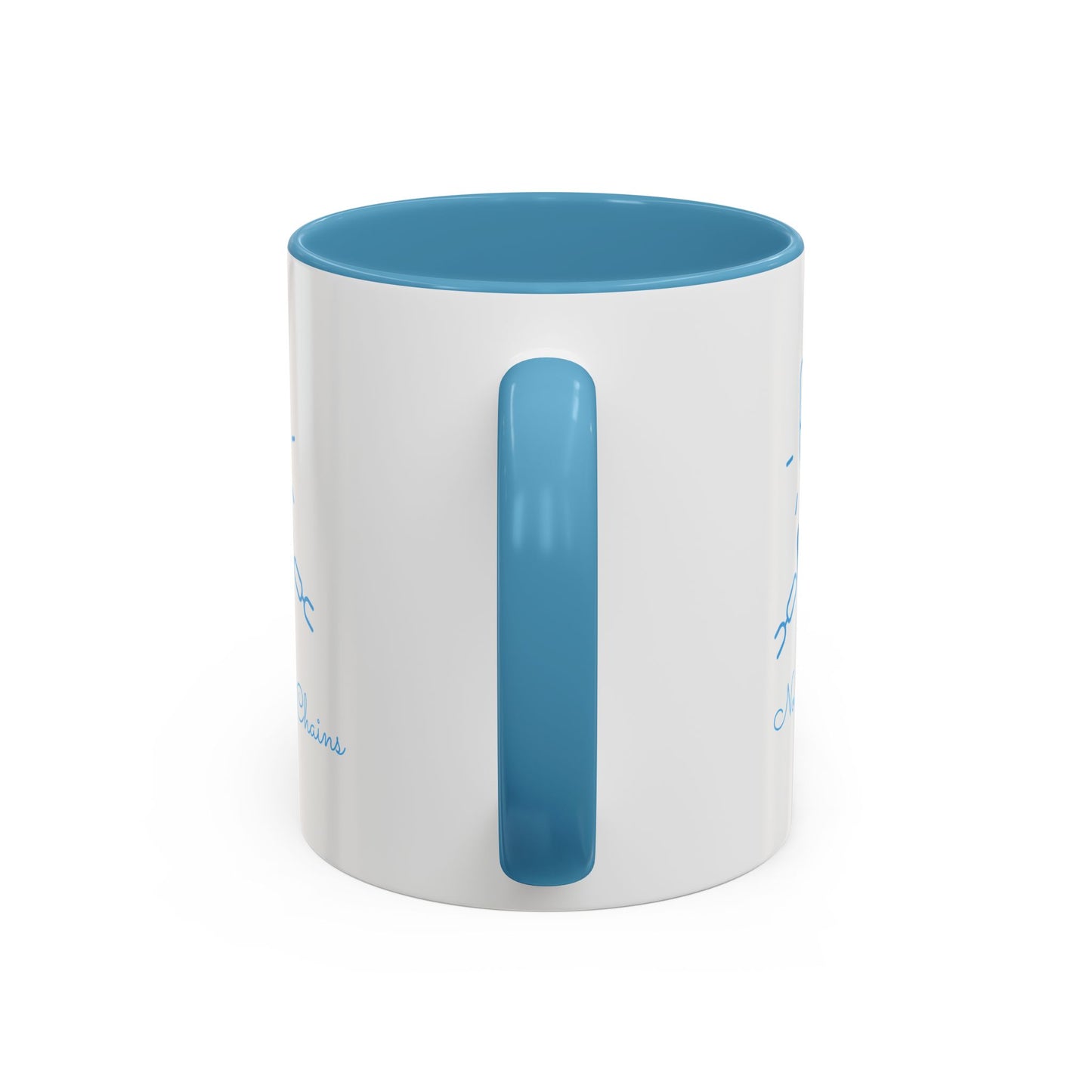 No Longer Bound Coffee Cup with Light Blue Interior – Stylish & Inspirational Mug