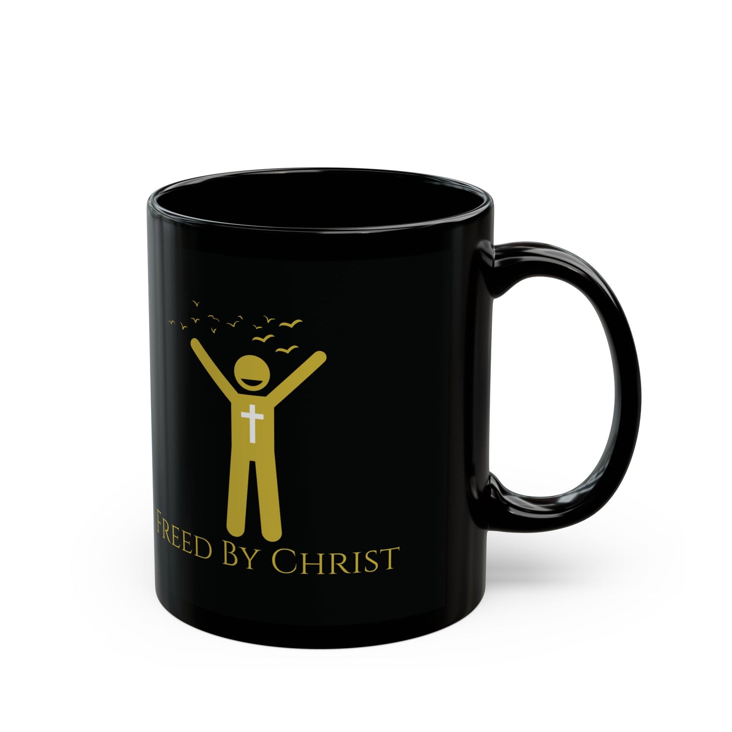 "Freed by Christ" Christian Coffee Mug – Inspirational Ceramic Mug for Faith and Hope