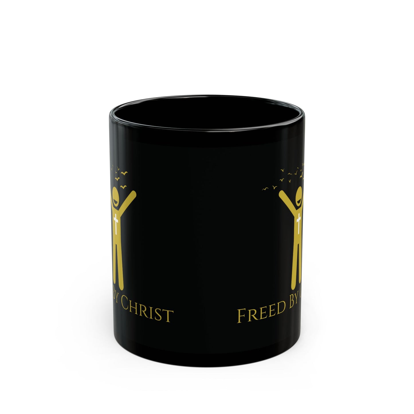 "Freed by Christ" Christian Coffee Mug – Inspirational Ceramic Mug for Faith and Hope