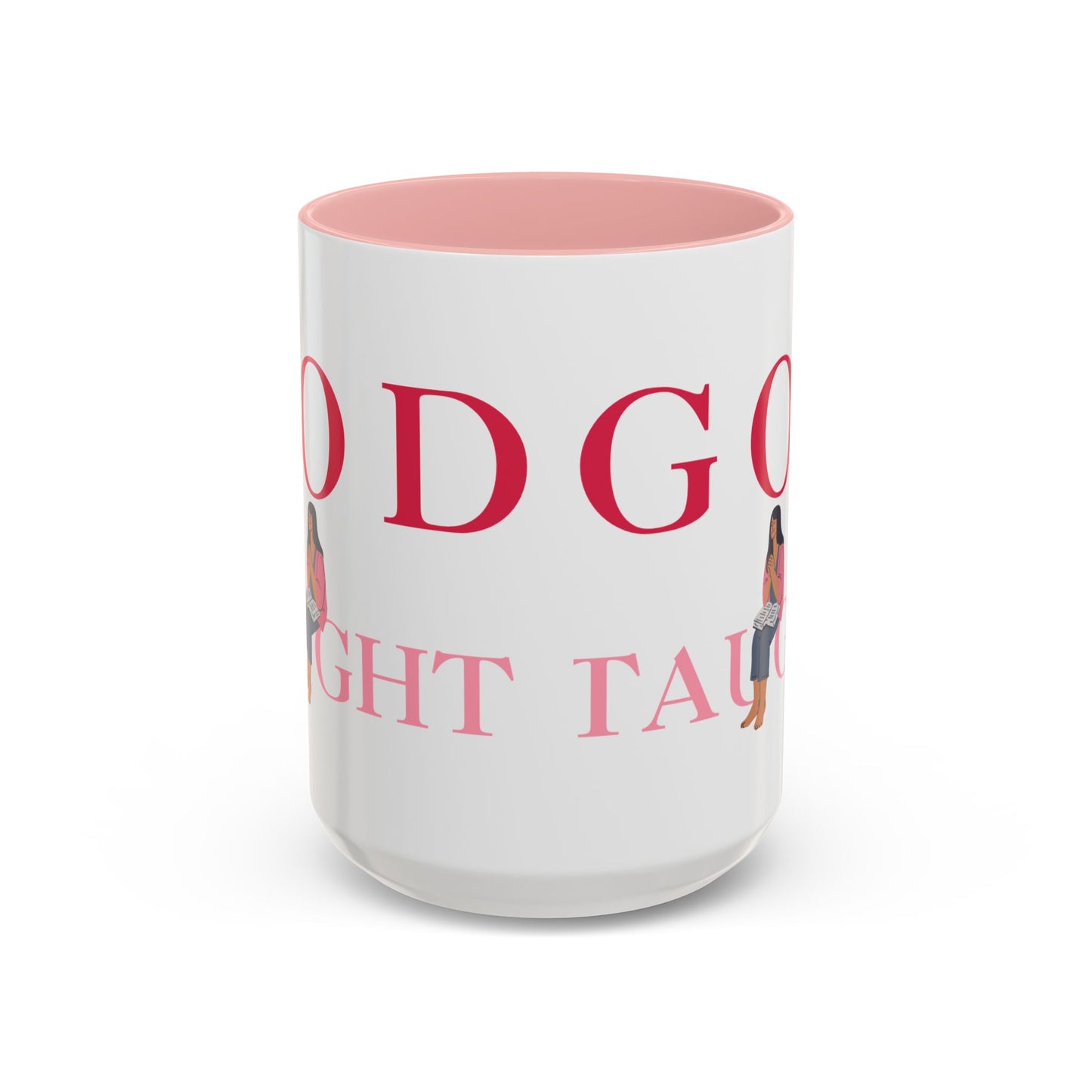 God Taught Coffee Cup with Pink Interior – Inspirational Christian Mug